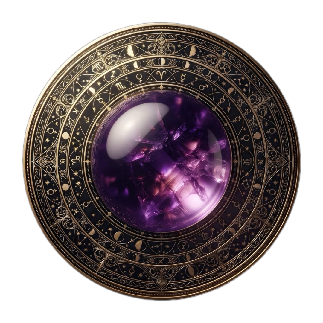 Amethyst talisman, engraved with a personal sigil