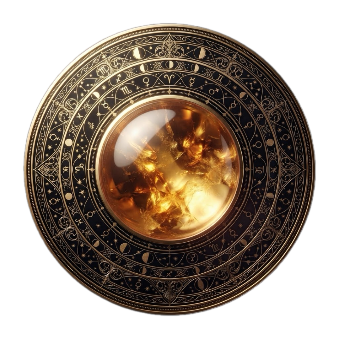 Citrine talisman, engraved with a personal sigil