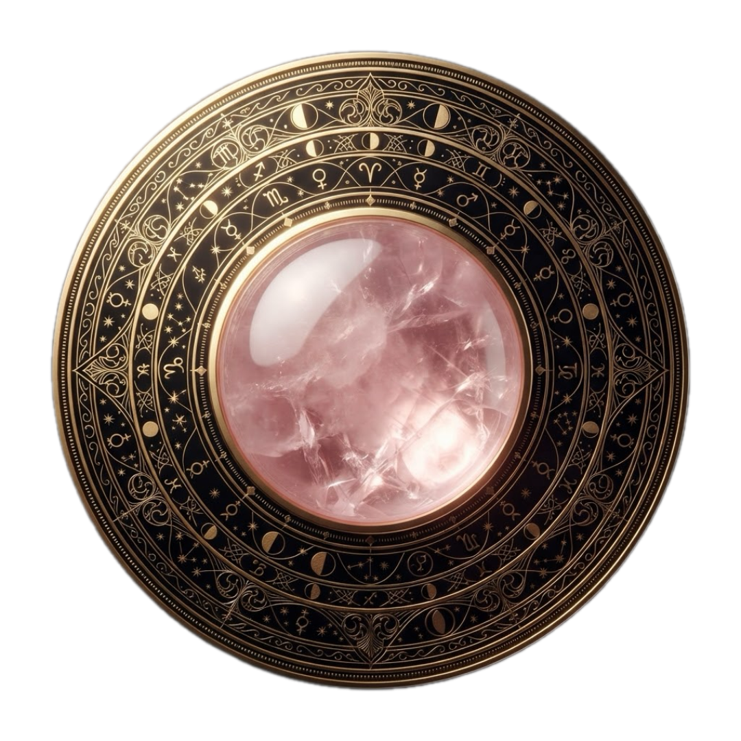 Rose Quartz talisman, engraved with a personal sigil